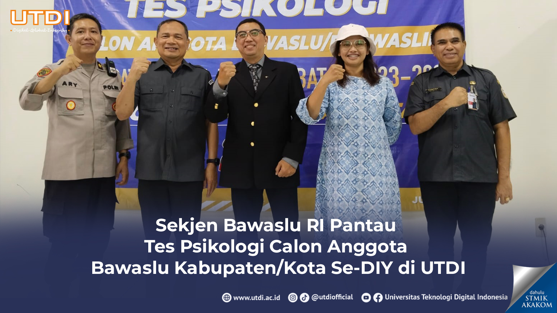 Sekjen Bawaslu RI Pantau Tes Psikologi Calon Anggota Bawaslu Kabupaten/Kota Se-DIY di UTDI