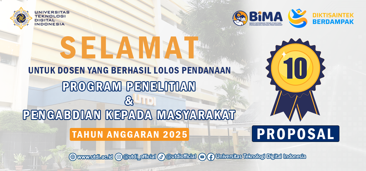 Dosen UTDI Raih Hibah BIMA 2025 Program Penelitian & Pengabdian kepada Masyarakat