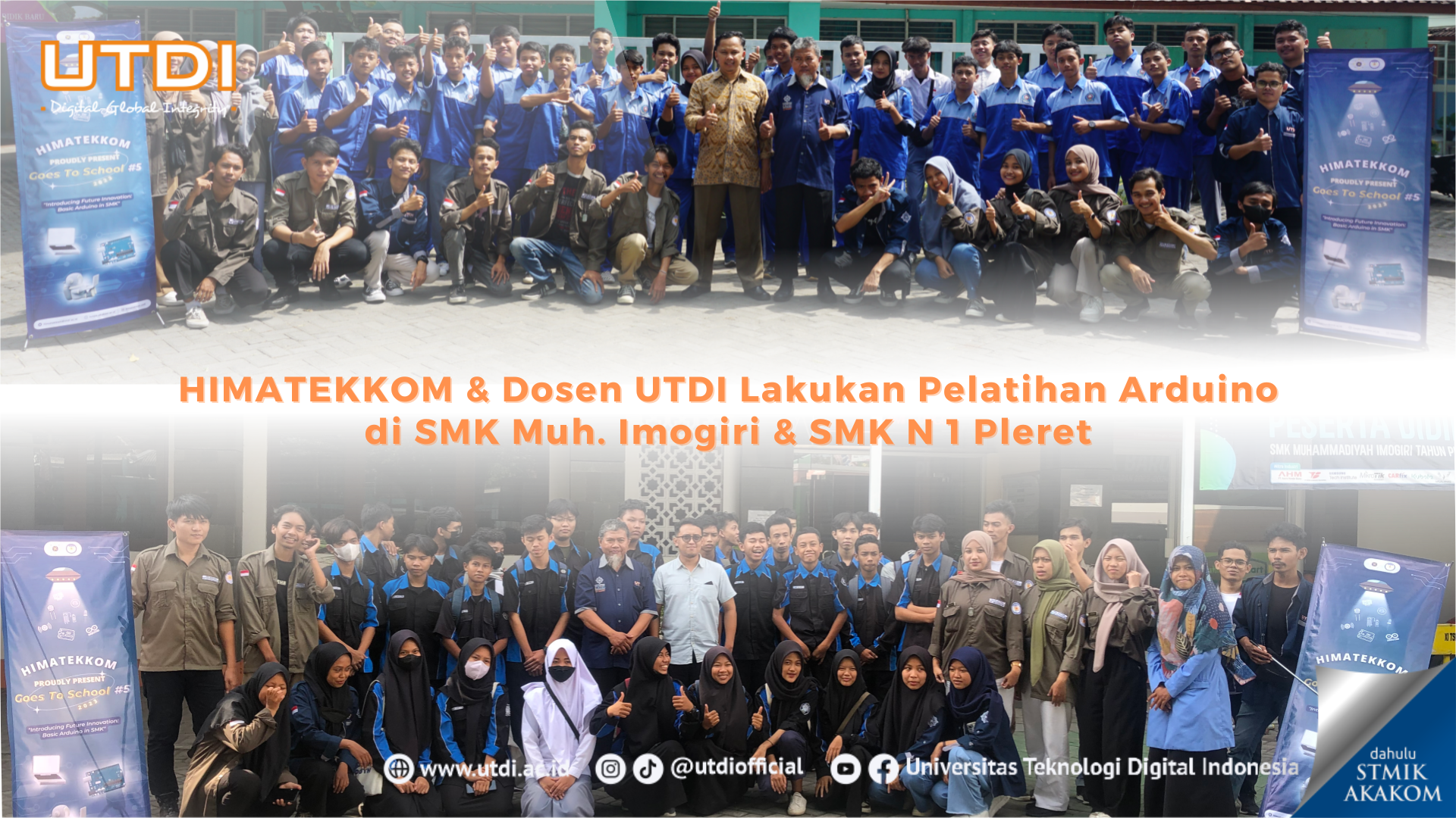 HIMATEKKOM Berkolaborasi dengan Dosen UTDI melakukan Pelatihan Arduino di SMK Muhammadiyah Imogiri dan SMK Negeri 1 Pleret