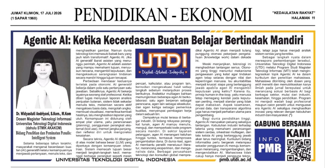 Agentic AI:Ketika Kecerdasan Buatan Belajar Bertindak Mandiri