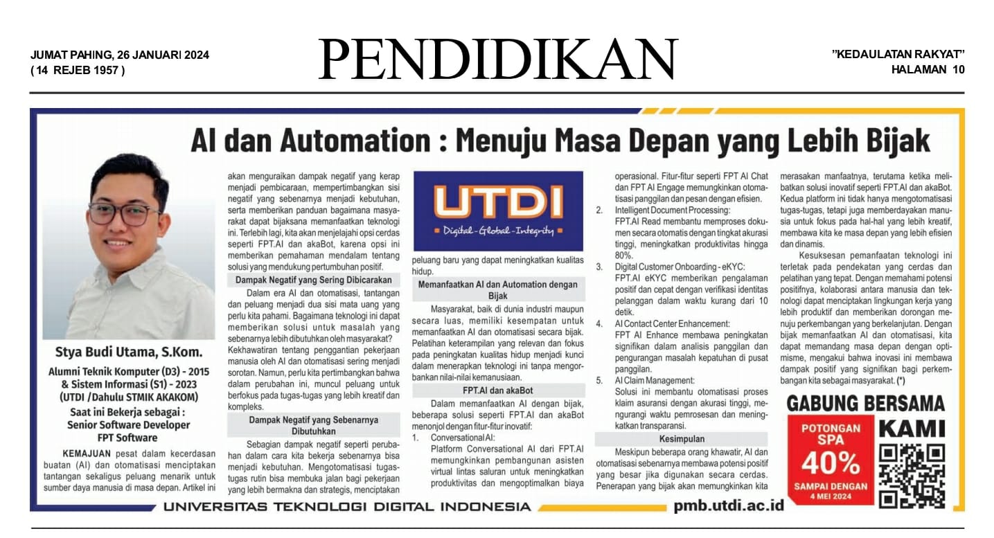 AI dan Automation : Menuju Masa Depan yang Lebih Bijak