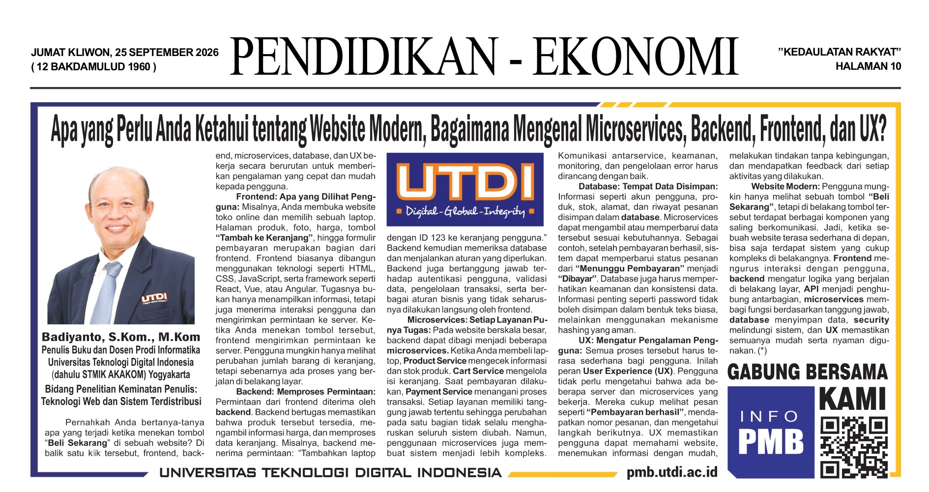 Apa yang Perlu Anda Ketahui tentang Website Modern, Bagaimana Mengenal Microservices, Backend, Frontend, dan UX?