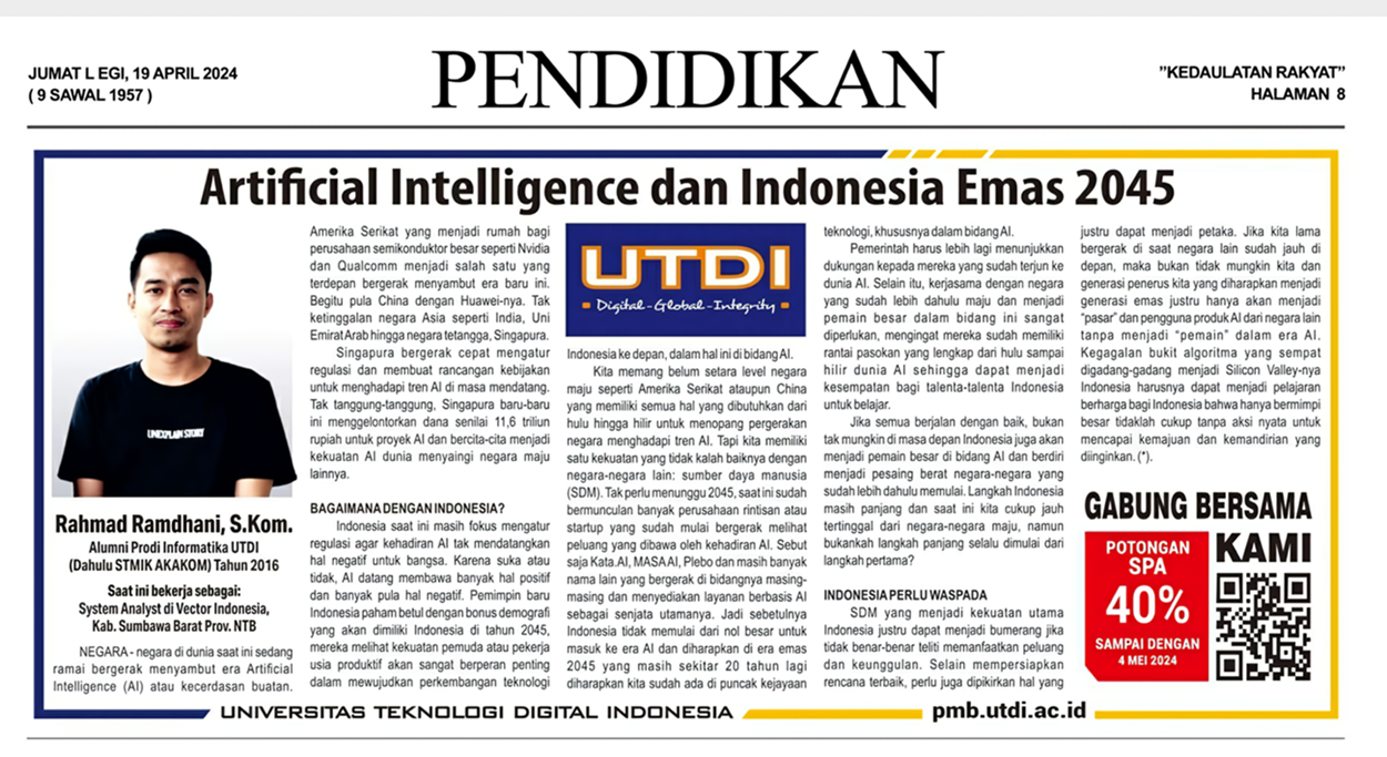 ARTIFICIAL INTELLIGENCE DAN INDONESIA EMAS 2045