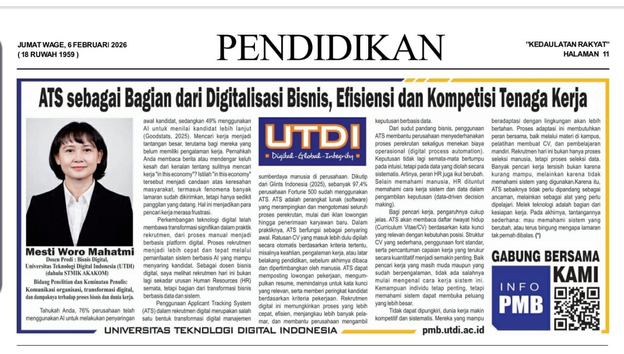 ATS sebagai Bagian dari Digitalisasi Bisnis, Efisiensi dan Kompetisi Tenaga Kerja