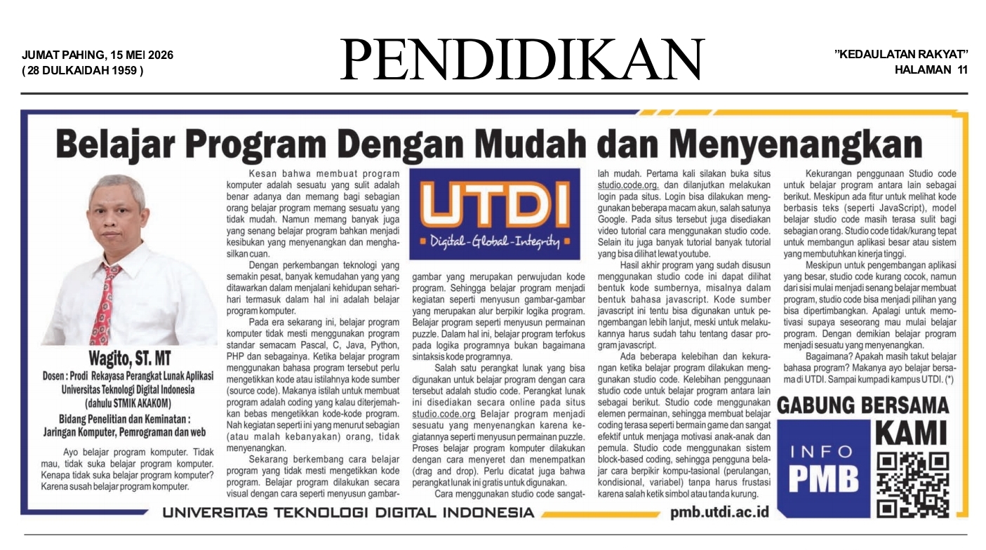 Belajar Program Dengan Mudah dan Menyenangkan