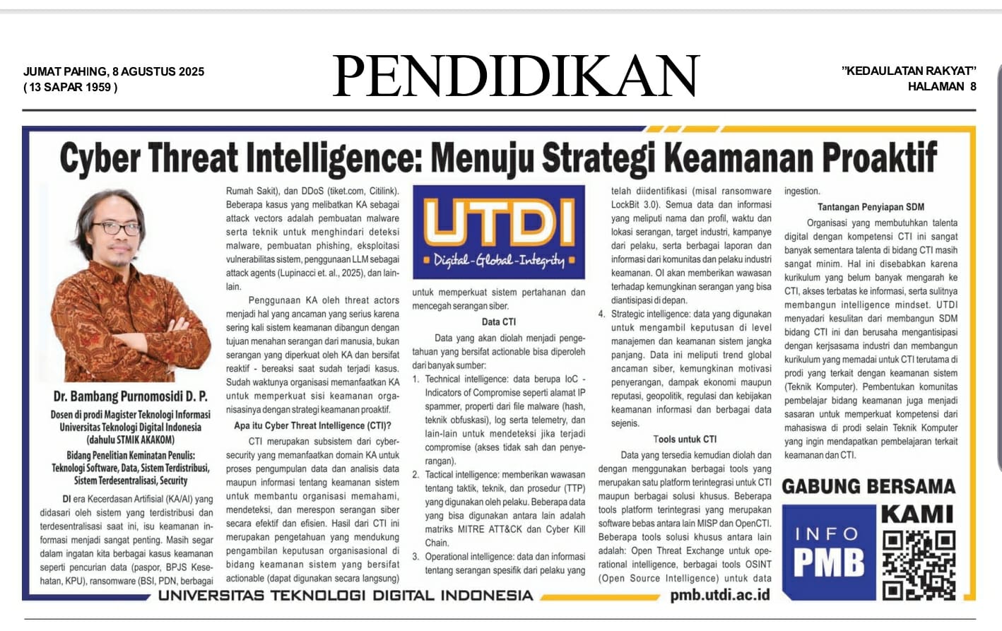Cyber Threat Intelligence: Menuju Strategi Keamanan Proaktif