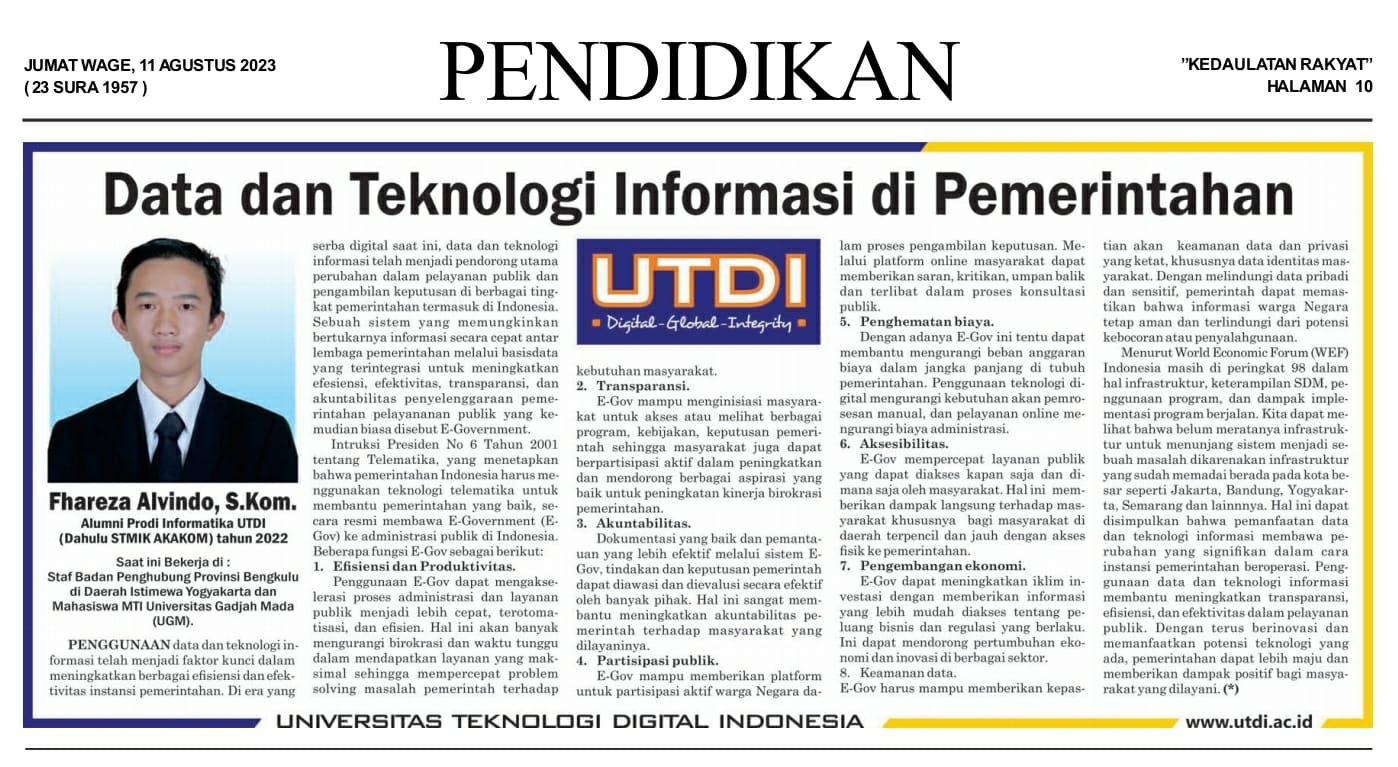 Data dan Teknologi Informasi di Pemerintahan