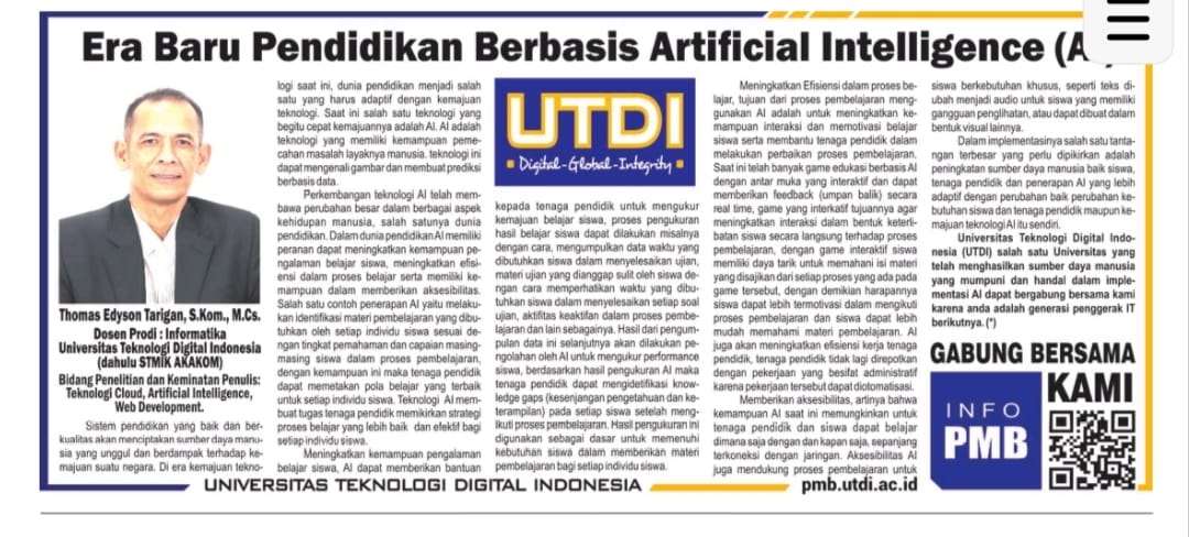 Era Baru Pendidikan Berbasis Artificial Intelligence (AI)