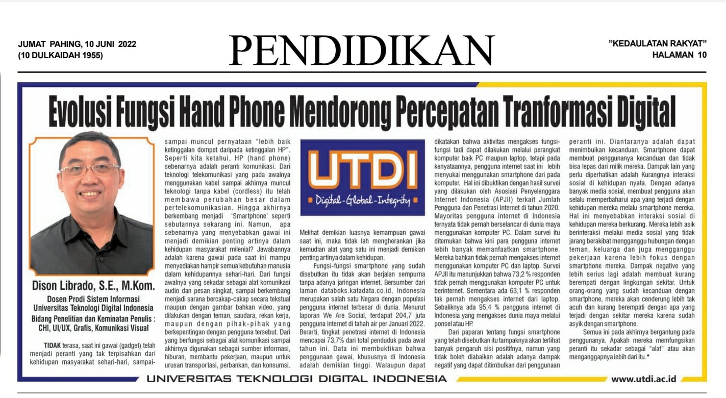 Evolusi Fungsi Hand Phone Mendorong Percepatan Transformasi Digital