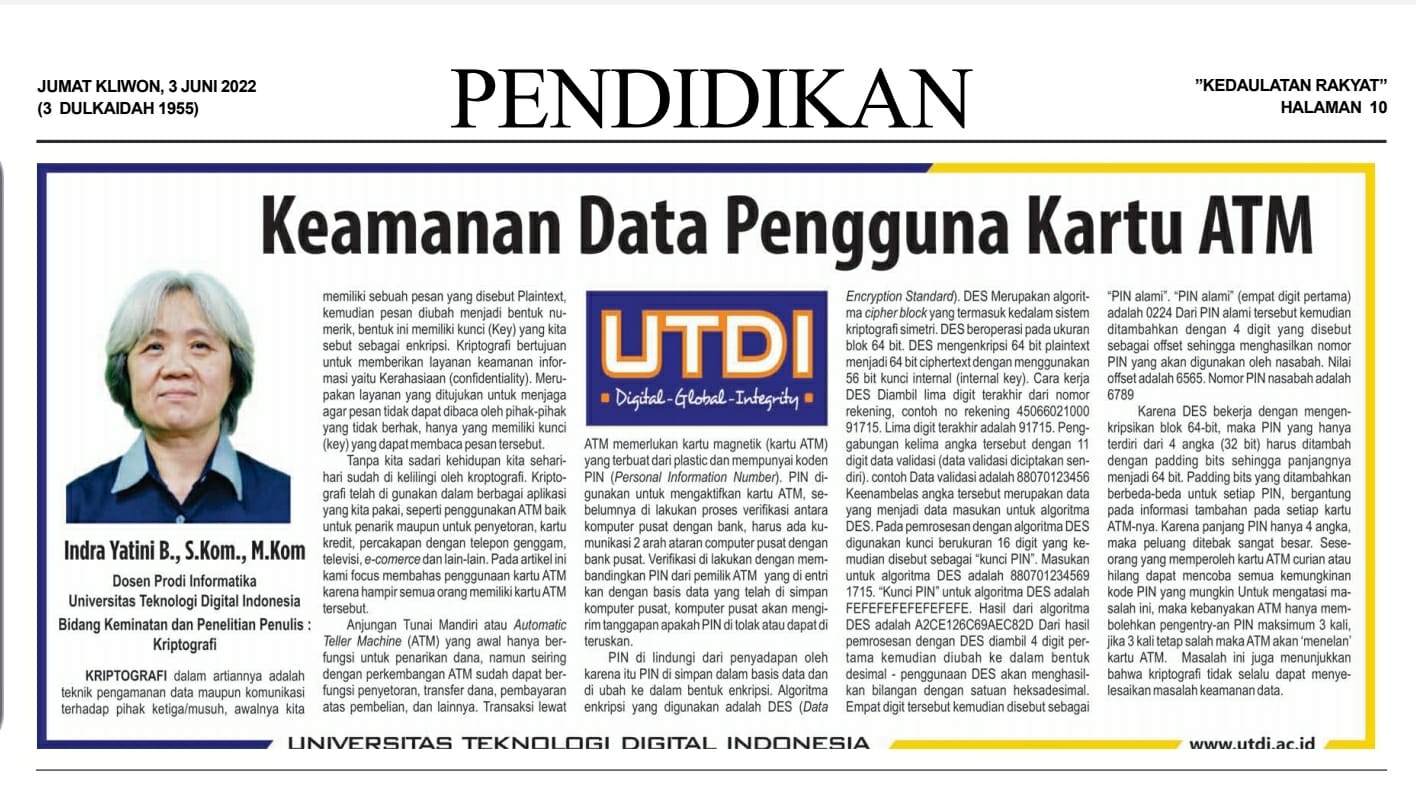 Keamanan Data Pengguna Kartu ATM