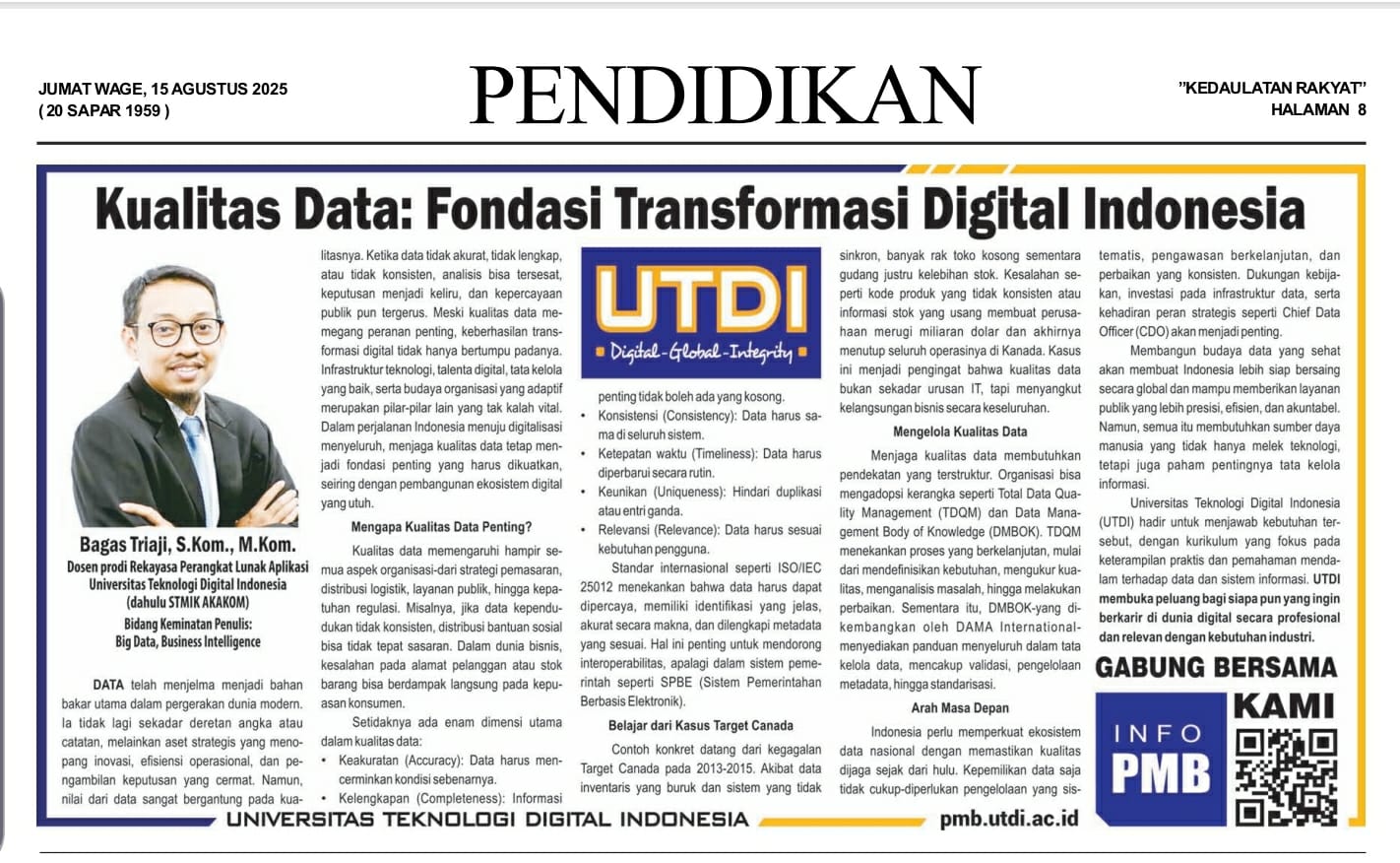 Kualitas Data: Fondasi Transformasi Digital Indonesia