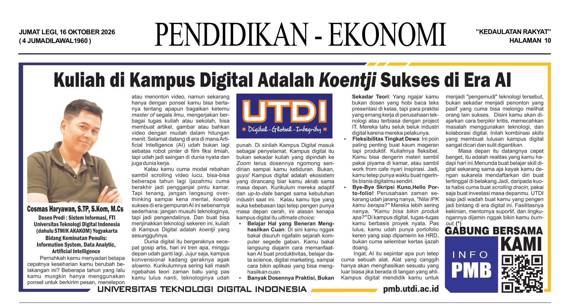 Kuliah di Kampus Digital Adalah Koentji Sukses di Era AI