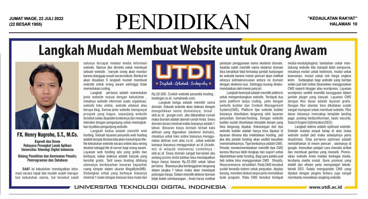 LANGKAH MUDAH MEMBUAT WEBSITE UNTUK ORANG AWAM