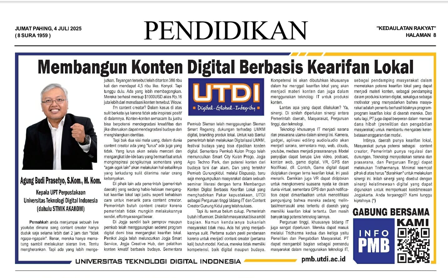 Membangun Konten Digital Berbasis Kearifan Lokal