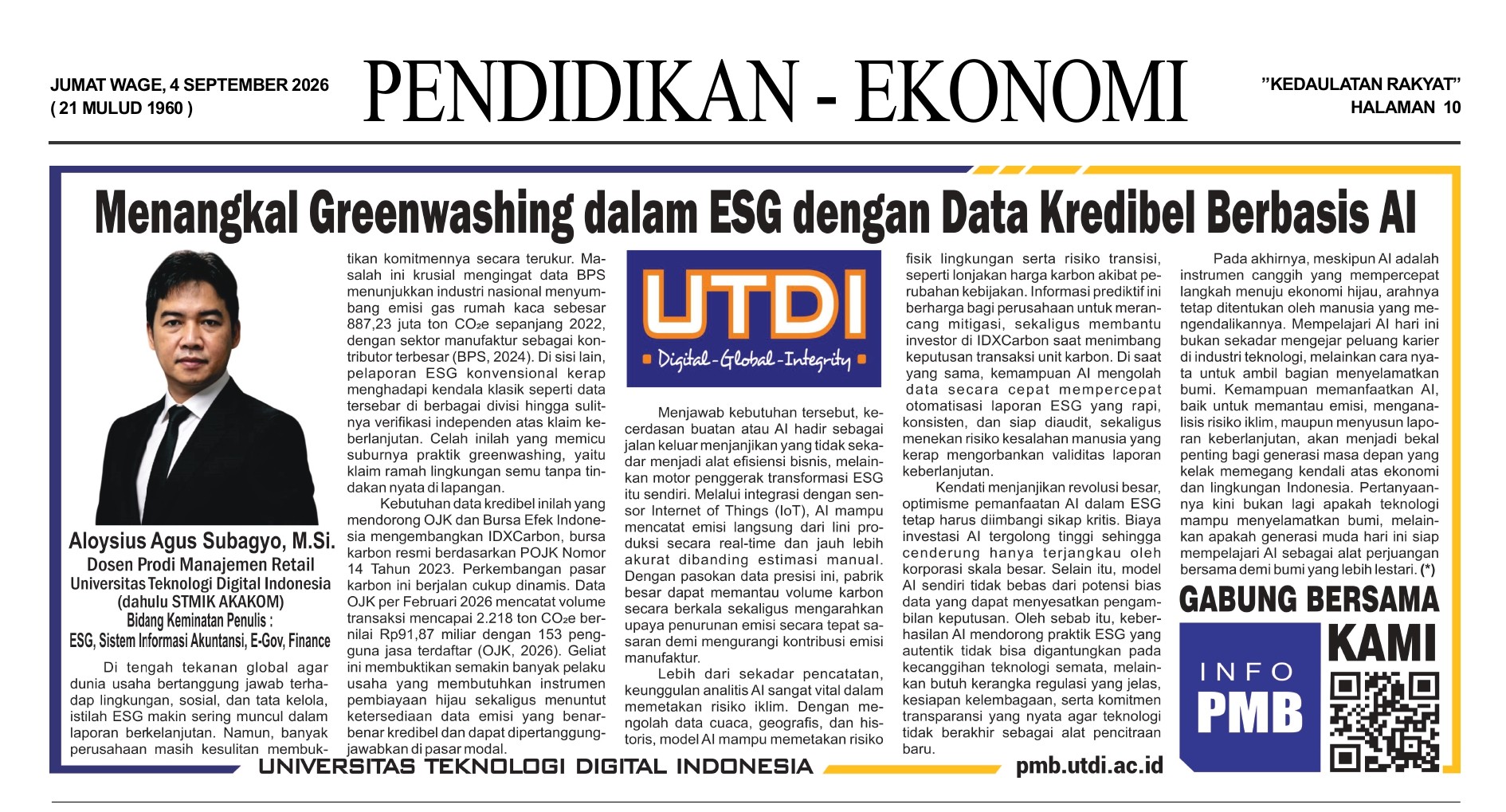 Menangkal Greenwashing dalam ESG dengan Data Kredibel Berbasis AI