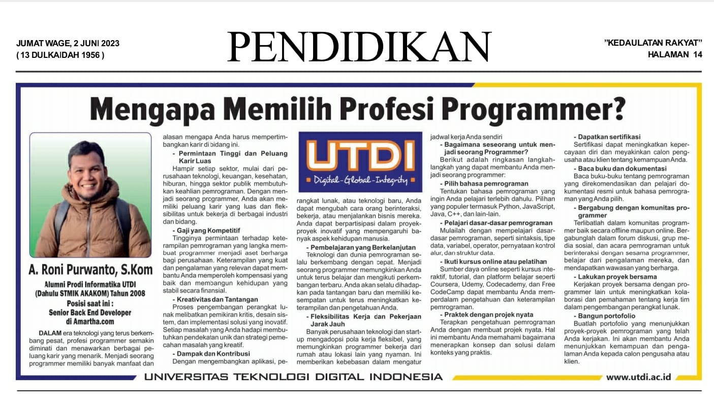 Mengapa Memilih Profesi Programmer ?