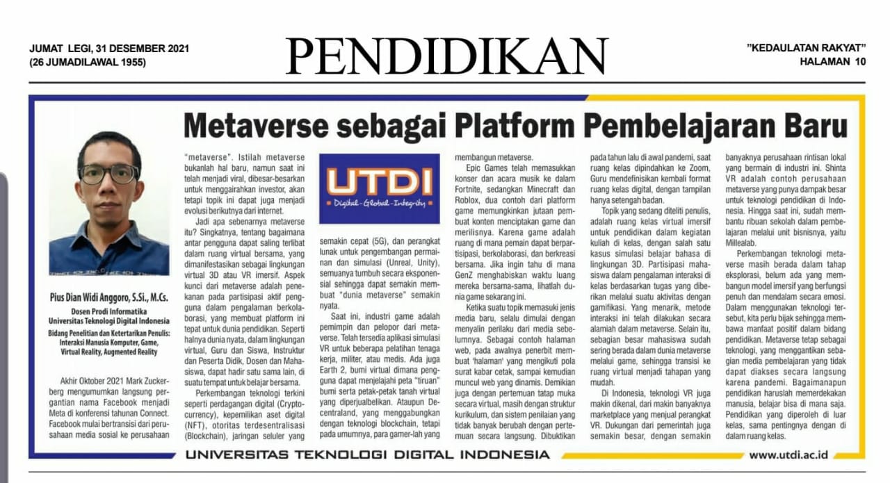 Metaverse sebagai Platform Pembelajaran Baru
