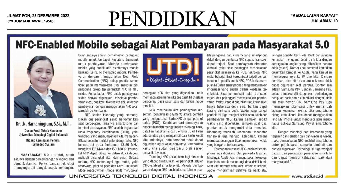 NFC-Enable Mobile sebagai Alat Pembayaran pada Masyarakat 5.0