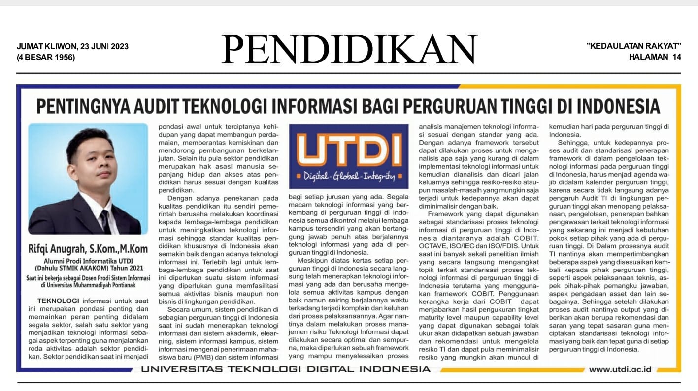 Pentingnya Audit Teknologi Informasi Bagi Perguruan Tinggi di Indonesia