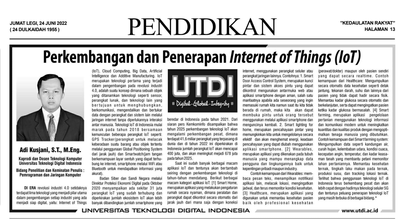 Perkembangan dan Penerapan Internet of Things (IoT)