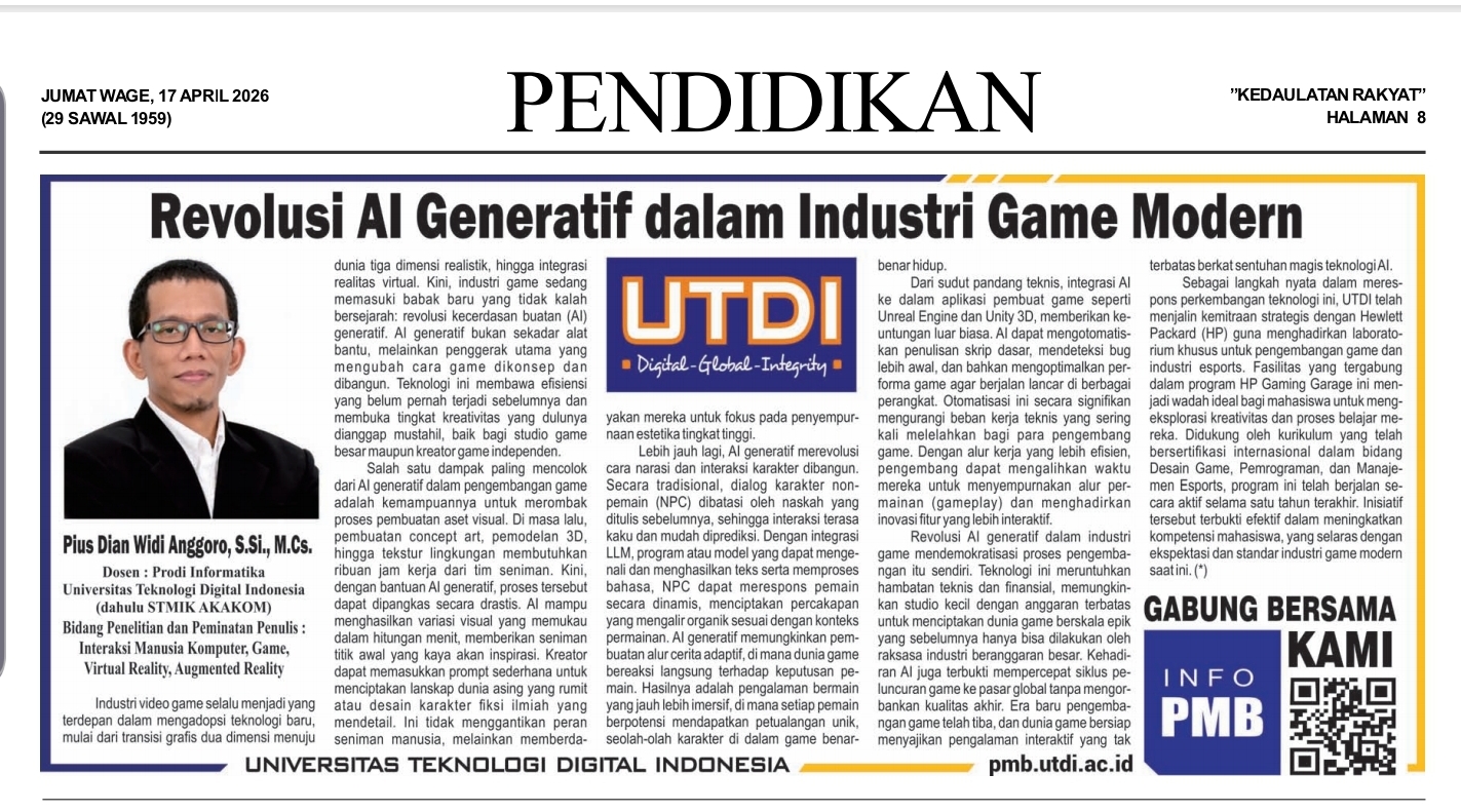 Revolusi AI Generatif dalam Industri Game Modern