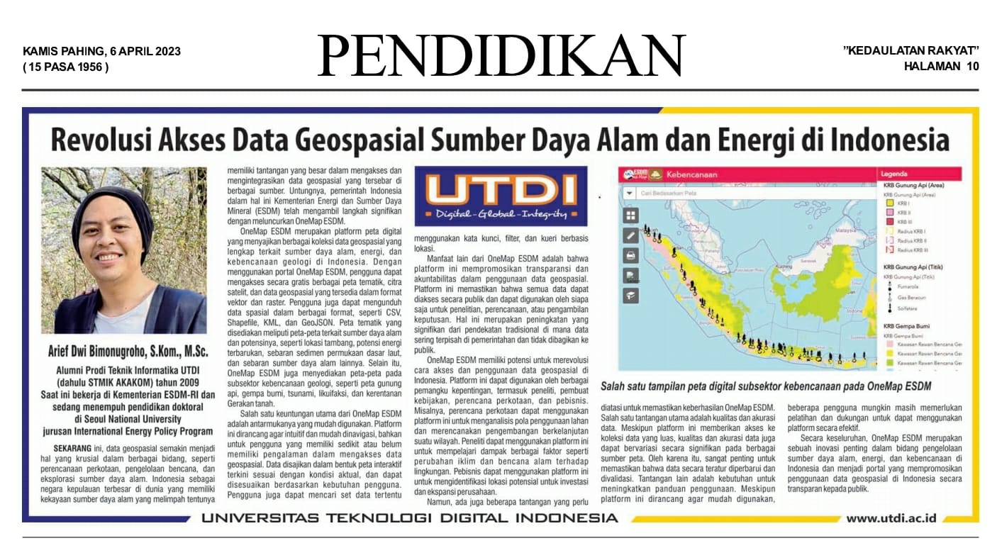 Revolusi Akses Data Geospasial sumber Daya Alam dan Energi di Indonesia 