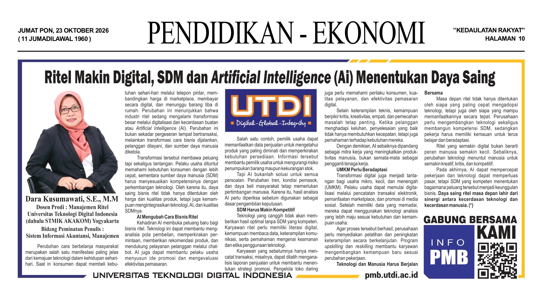 RITEL MAKIN DIGITAL, SDM DAN ARTIFICIAL INTELLIGENCE (AI) MENENTUKAN DAYA SAING