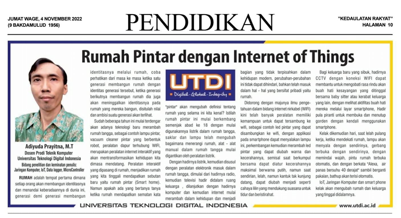 Rumah Pintar dengan Internet of Things