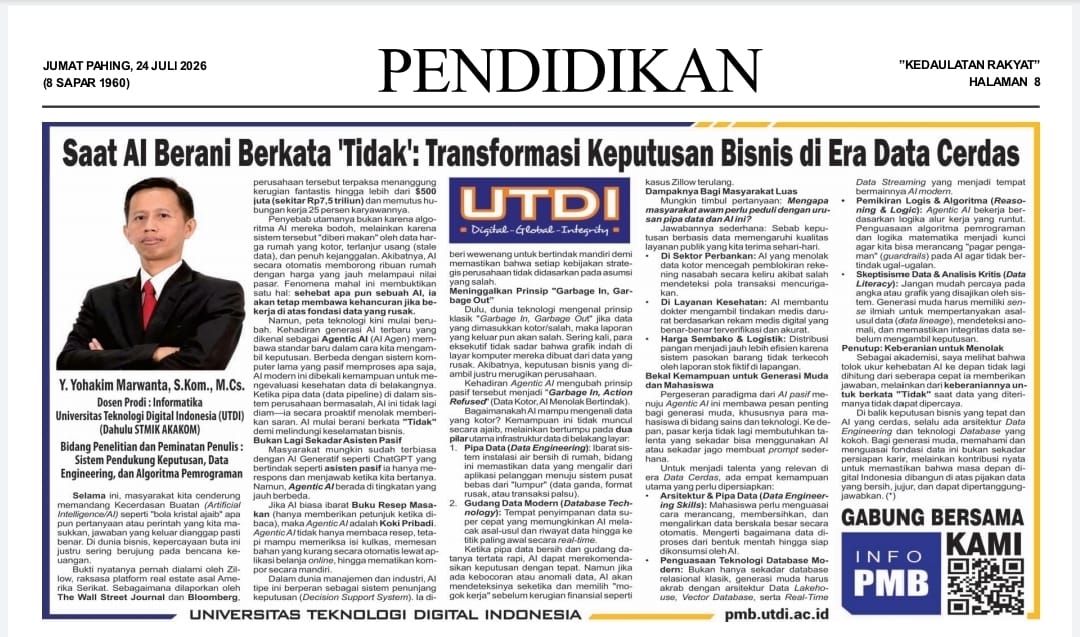 Saat AI Berani Berkata 'Tidak' :Transformasi Keputusan Bisnis di Era Data Cerdas