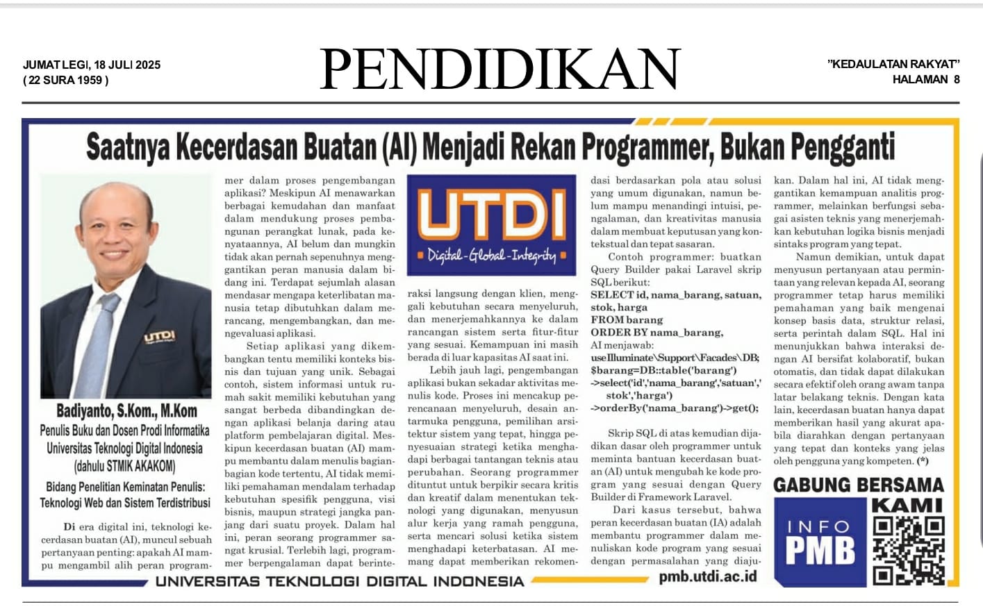 Saatnya Kecerdasan Buatan (AI) Menjadi Rekan Programmer, Bukan Pengganti