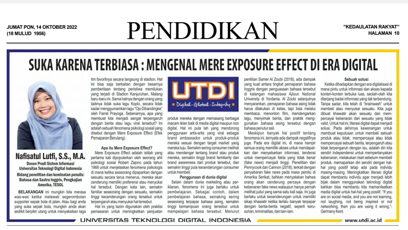 Suka Karena Terbiasa : Mengenal Mere Exposure Effect Di Era Digital