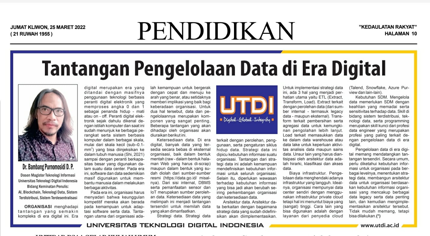 Tantangan Pengelolaan Data di Era Digital