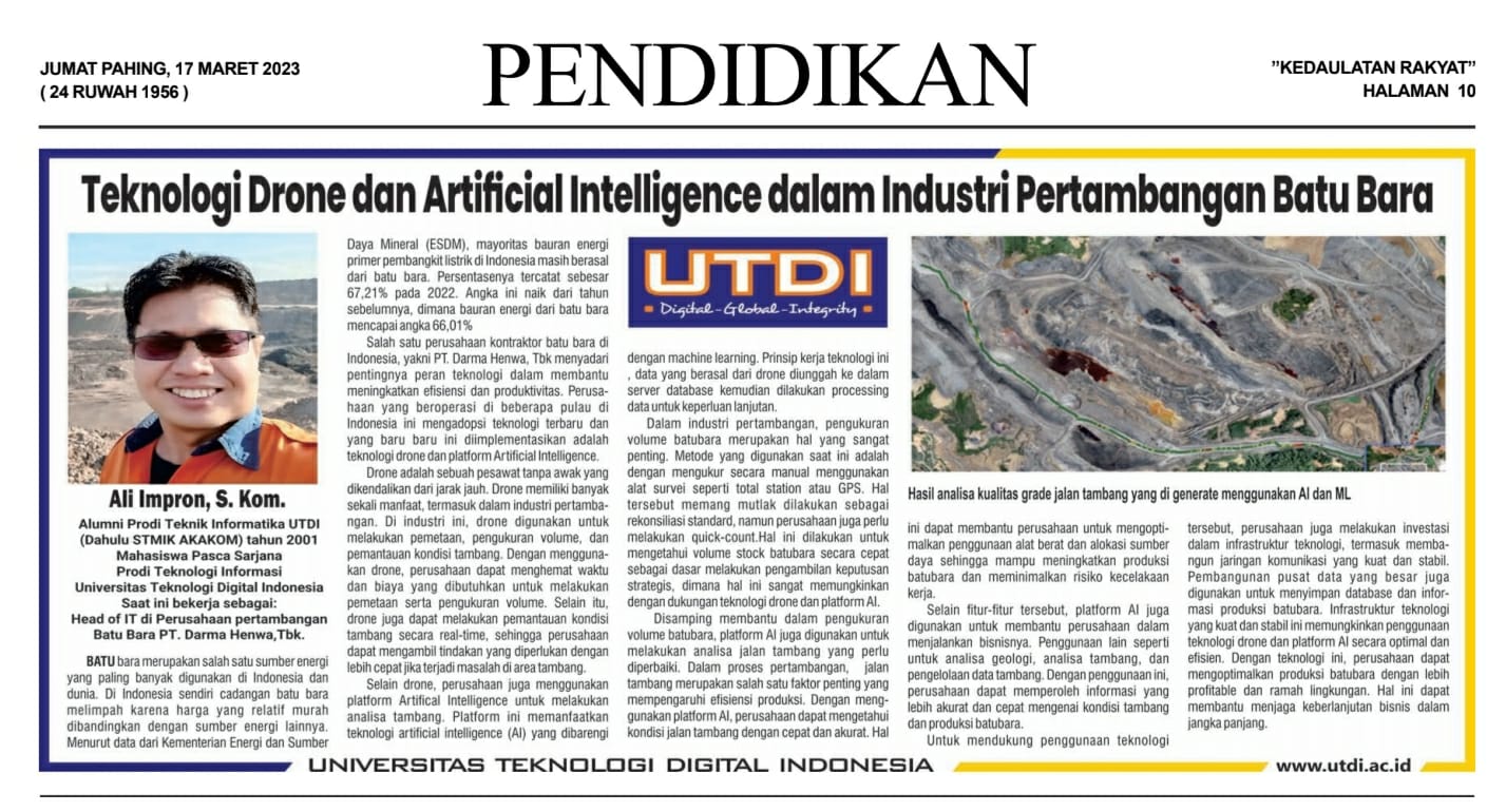 Teknologi Drone dan Artificial Intelligence dalam Industri Pertambangan Batu Bara