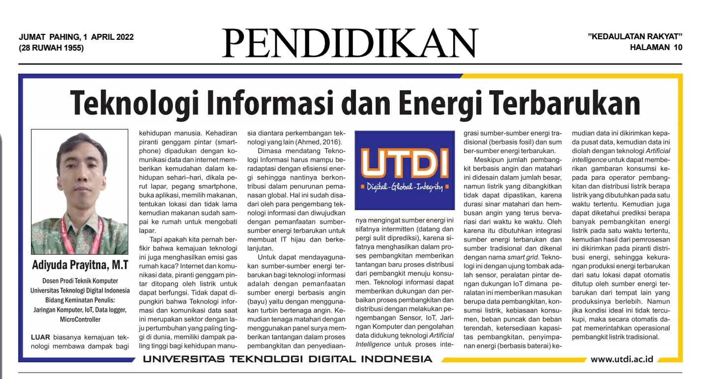 Teknologi Informasi dan Energi Terbarukan