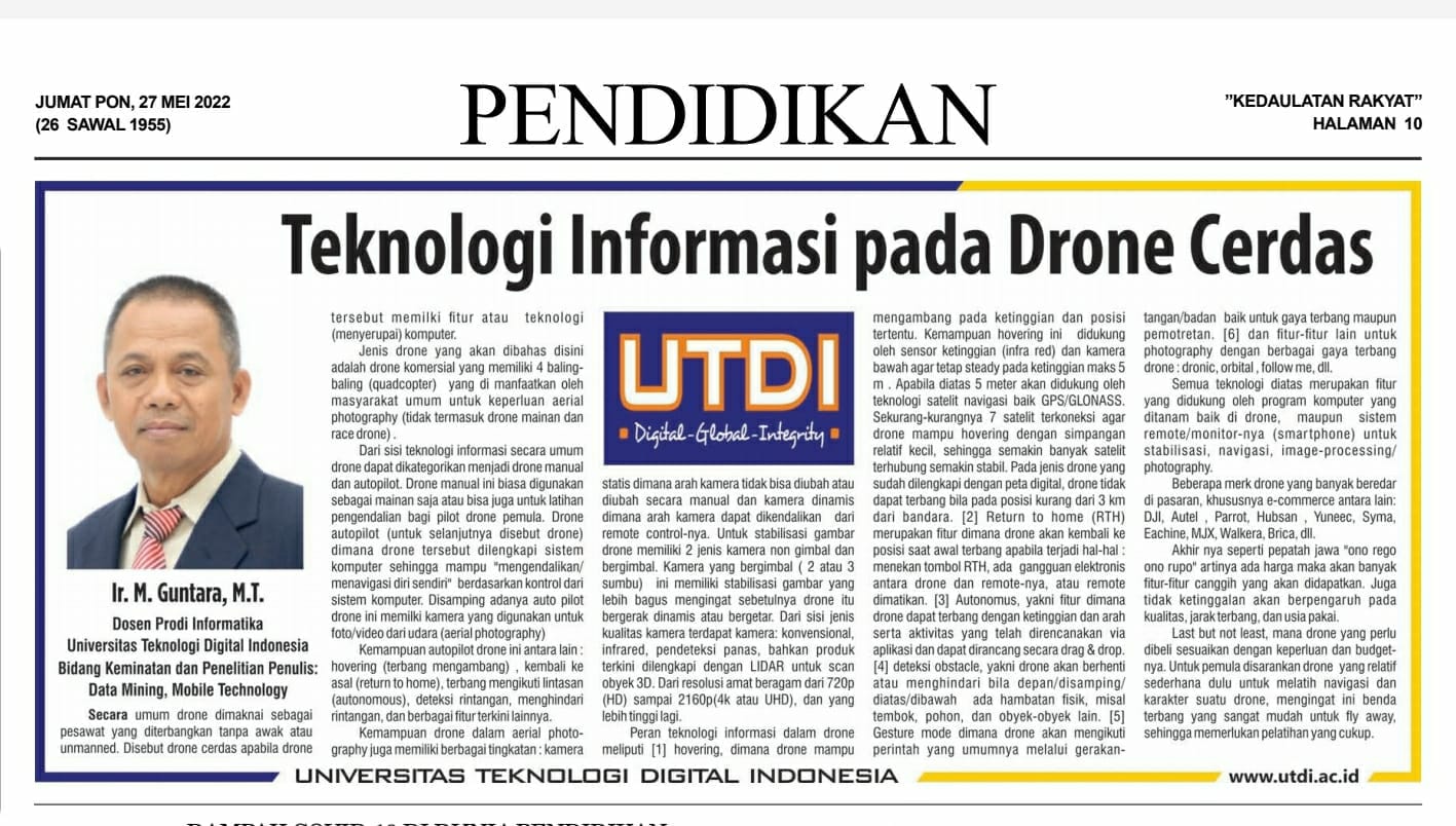 Teknologi Informasi pada Drone Cerdas