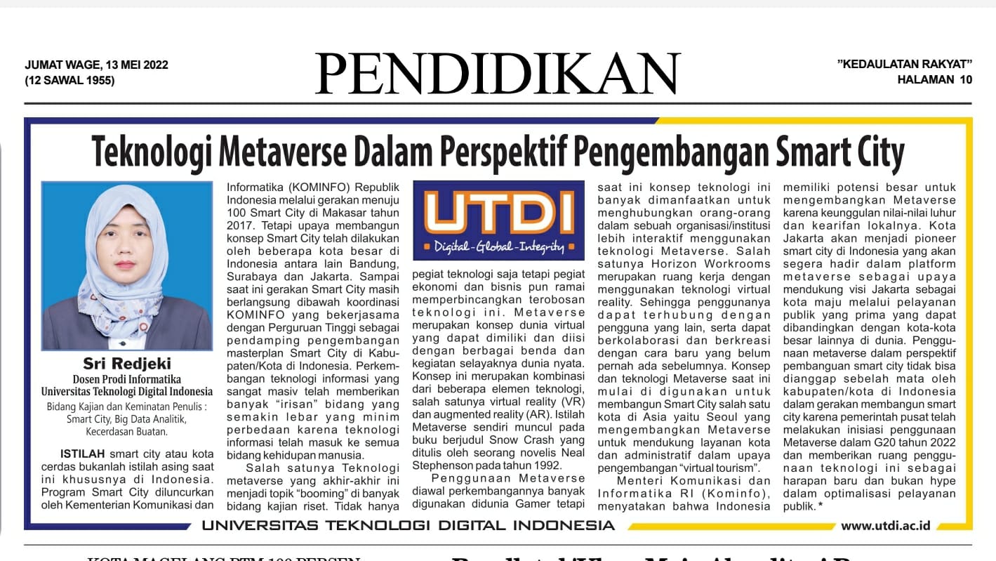 Teknologi Metaverse dalam Perspektif Pengembangan Smart City