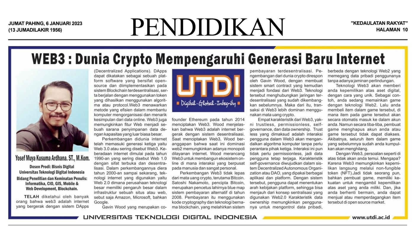 WEB3 : Dunia Crypto Mempengaruhi Generasi Baru Internet